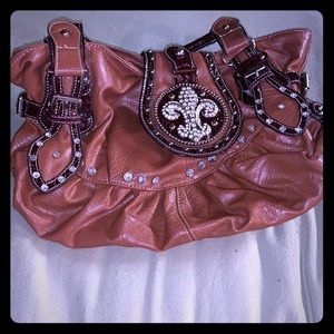Brown leather purse